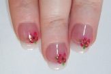 Delicate Dark Pink Hand Painted Flowers